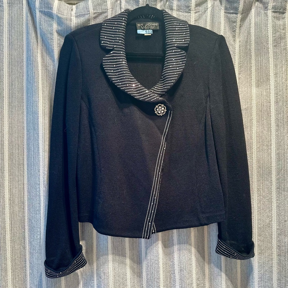 St. John Black Jacket with Sparkle Accents